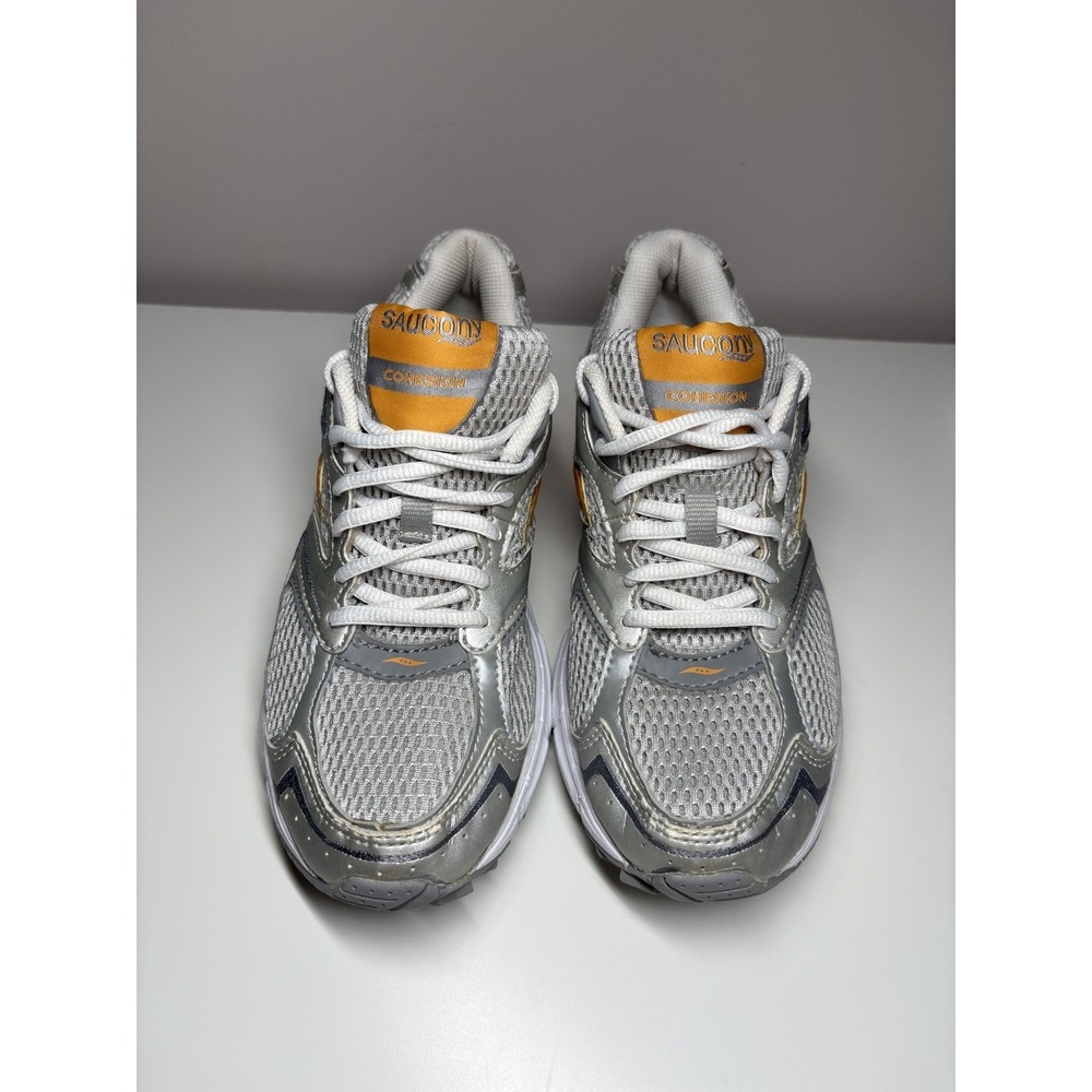 Saucony Grid Fusion Athletic Running Shoes Sneakers Gray Orange Womens - Size 8 - Picture 4 of 11